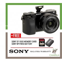 (SALES) Sony A6000 Mirrorless Digital Camera with 16-50mm Lens (Black) (Free Sony 16GB & Extra Original Battery ) (Sony Malaysia)